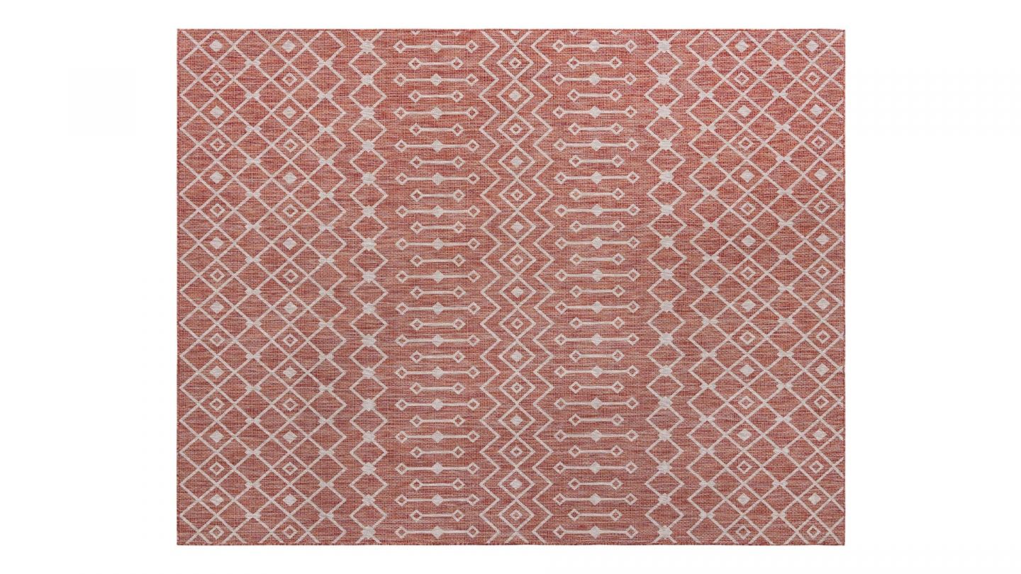Tapis d'extérieur scandinave rouge 120x160cm - Collection Ethan