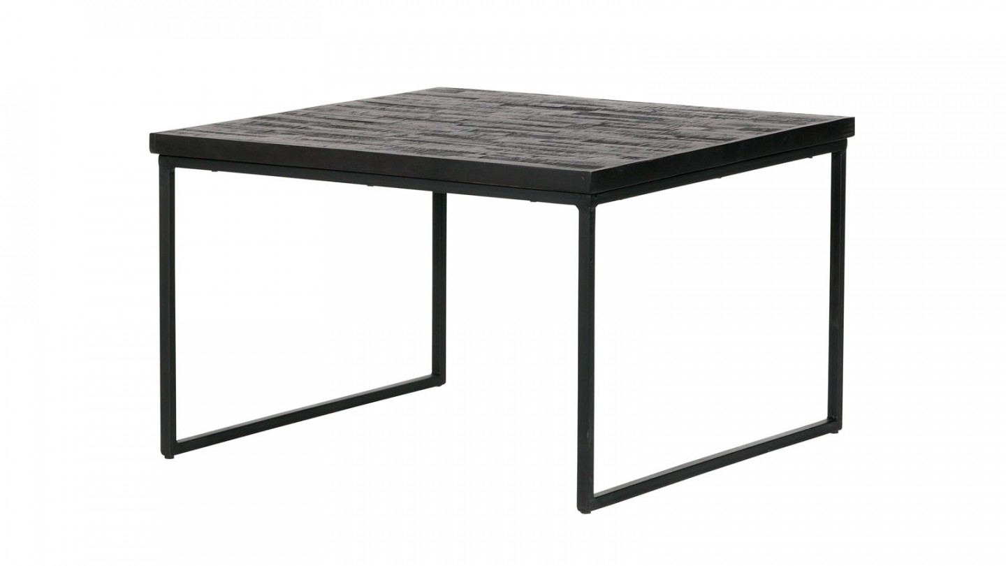 Table basse carrée en bois noir - Collection Sharing