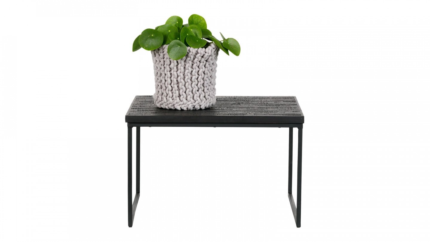 Table basse carrée en bois noir - Collection Sharing