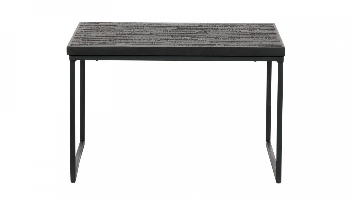 Table basse carrée en bois noir - Collection Sharing