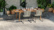 Ensemble table de jardin 8 personnes en bois d'eucalyptus Lyam + 6 chaises acier galvanisé et corde naturel Erin