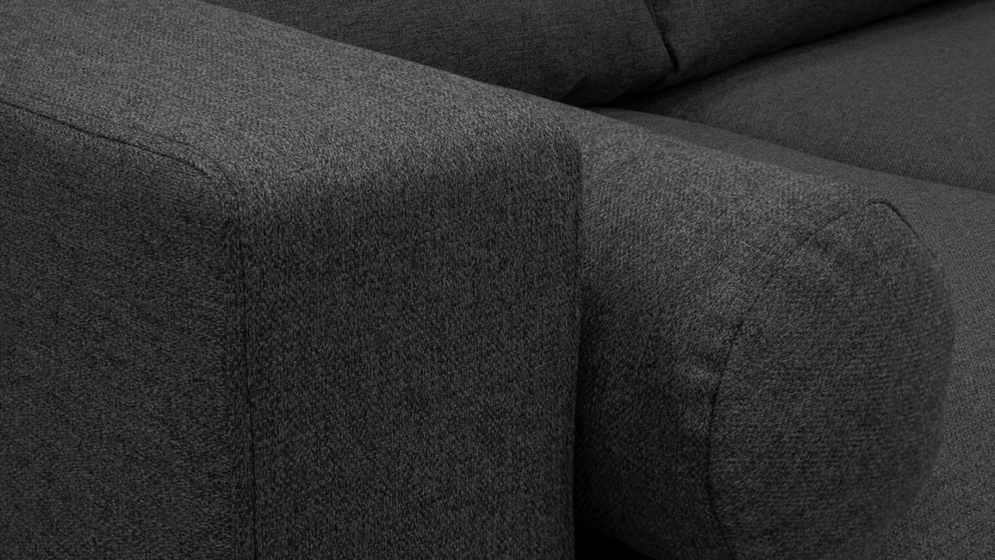 Canapé 3 places convertibles en tissu gris souris - Collection Viktor