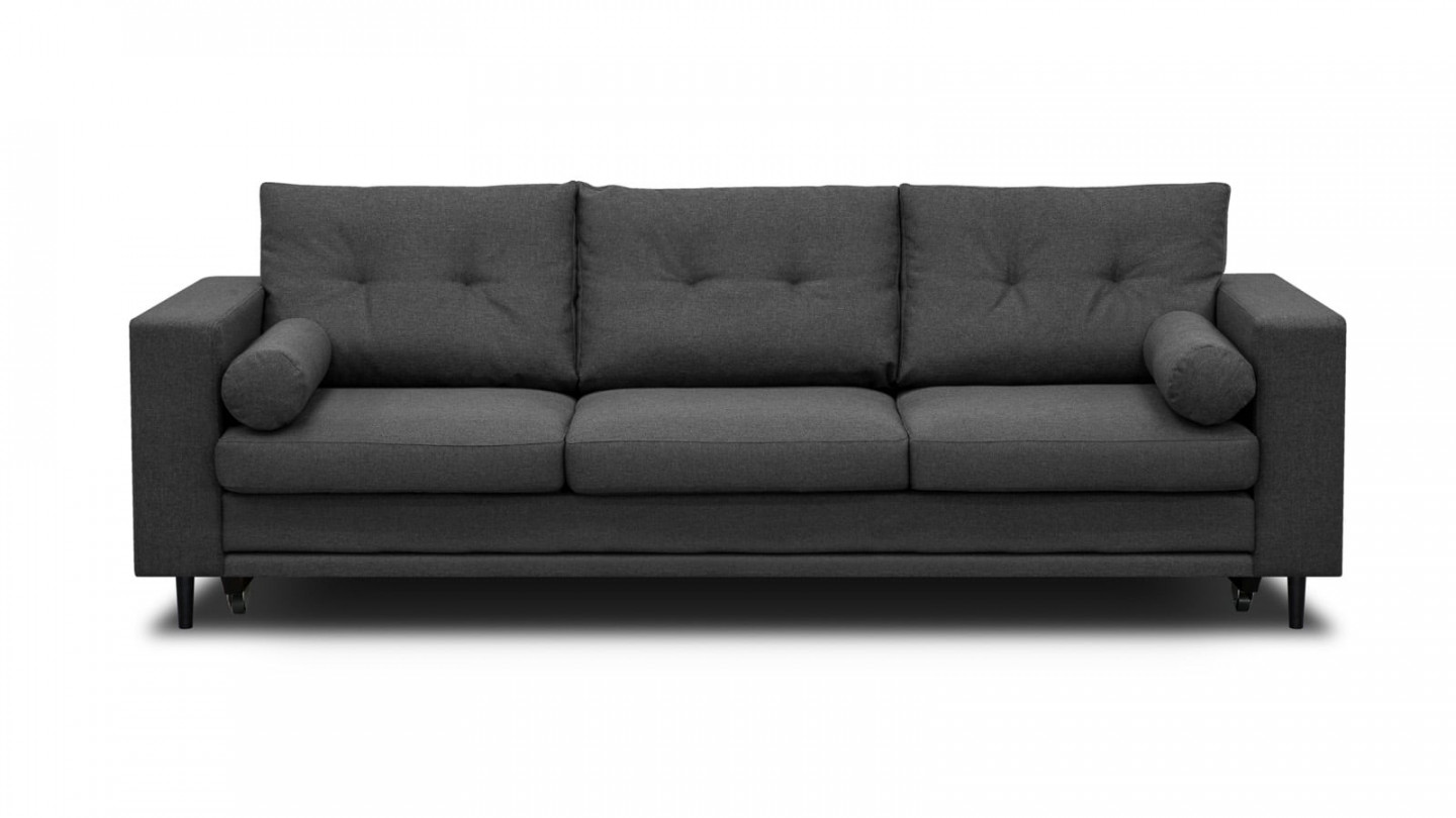 Canapé 3 places convertibles en tissu gris souris - Collection Viktor