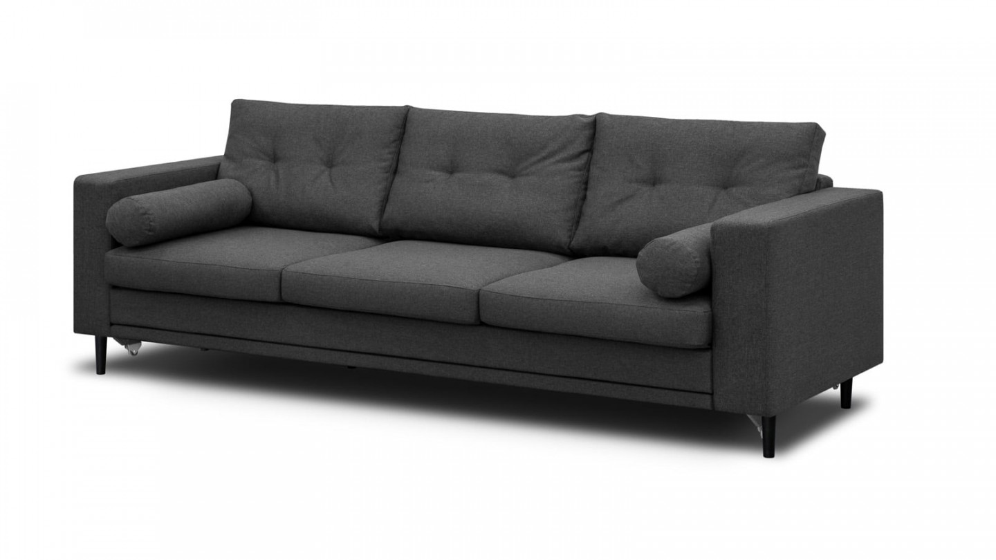 Canapé 3 places convertibles en tissu gris souris - Collection Viktor
