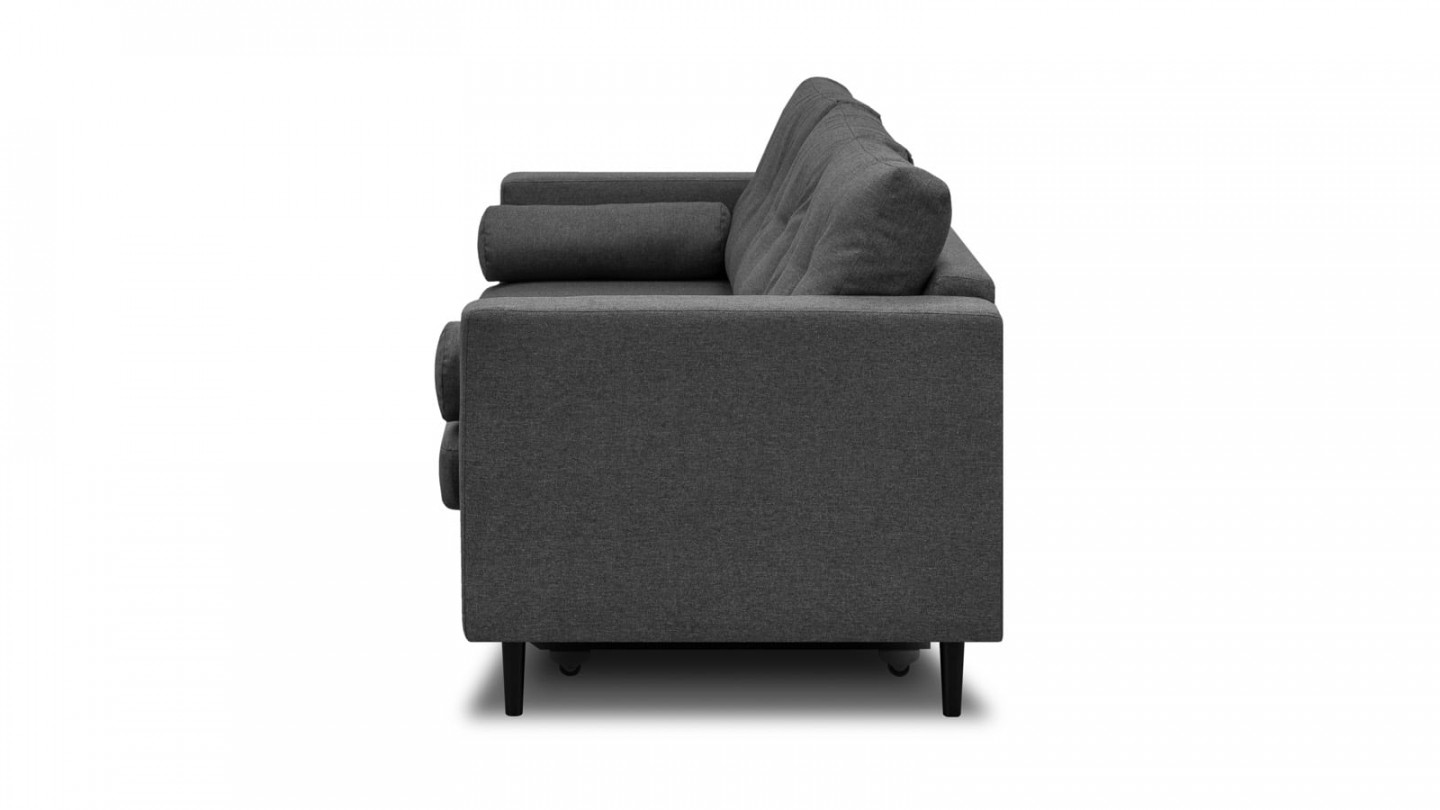 Canapé 3 places convertibles en tissu gris souris - Collection Viktor