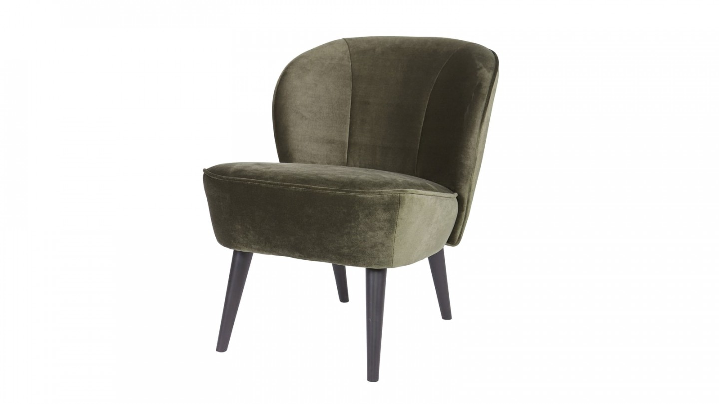 Fauteuil velours vert chaud – Collection Sara