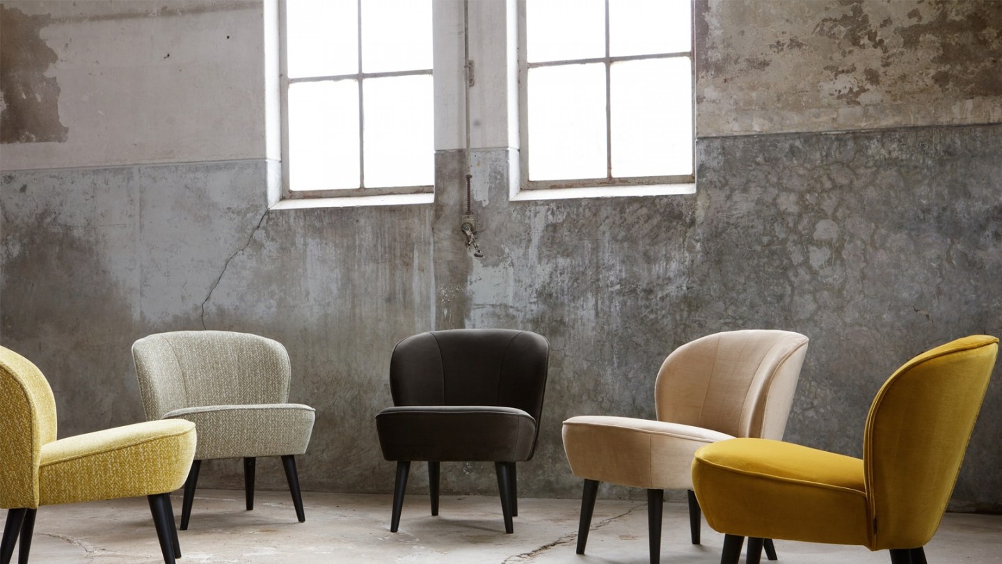 Fauteuil velours vert chaud – Collection Sara