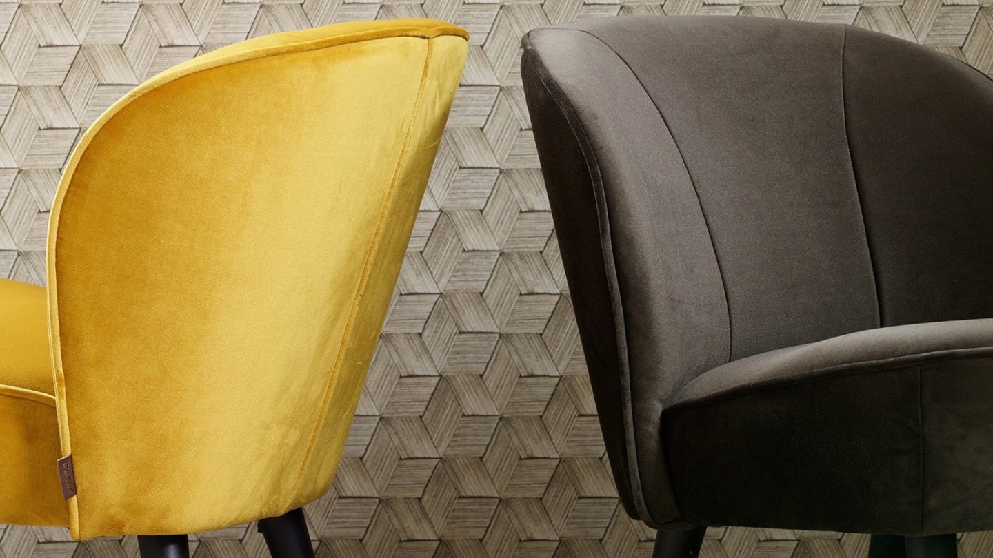 Fauteuil velours vert chaud – Collection Sara
