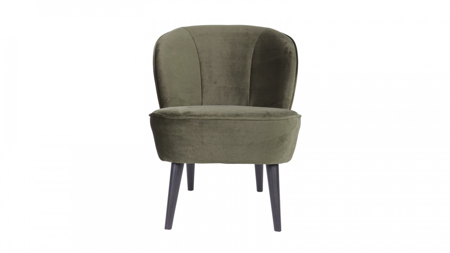 Fauteuil velours vert chaud – Collection Sara