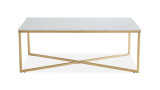 Table basse rectangulaire marbre blanc & métal doré - Bowie - ELLE DECORATION