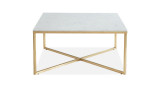 Table basse carrée marbre blanc & métal doré - Bowie - ELLE DECORATION
