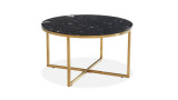 Table basse ronde marbre noir & métal doré - Floyd - ELLE DECORATION