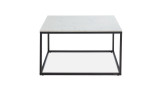 Table basse carrée marbre blanc & métal noir - Lennon - ELLE DECORATION