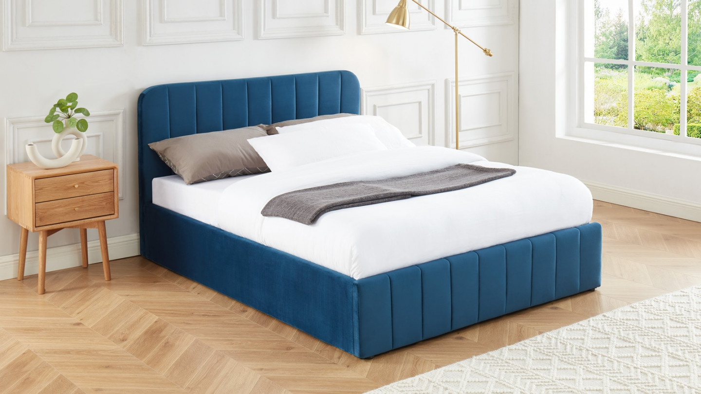 Lit-coffre-140x190cm-en-velours-bleu-canard-avec-tete-de-lit-sommieralattes