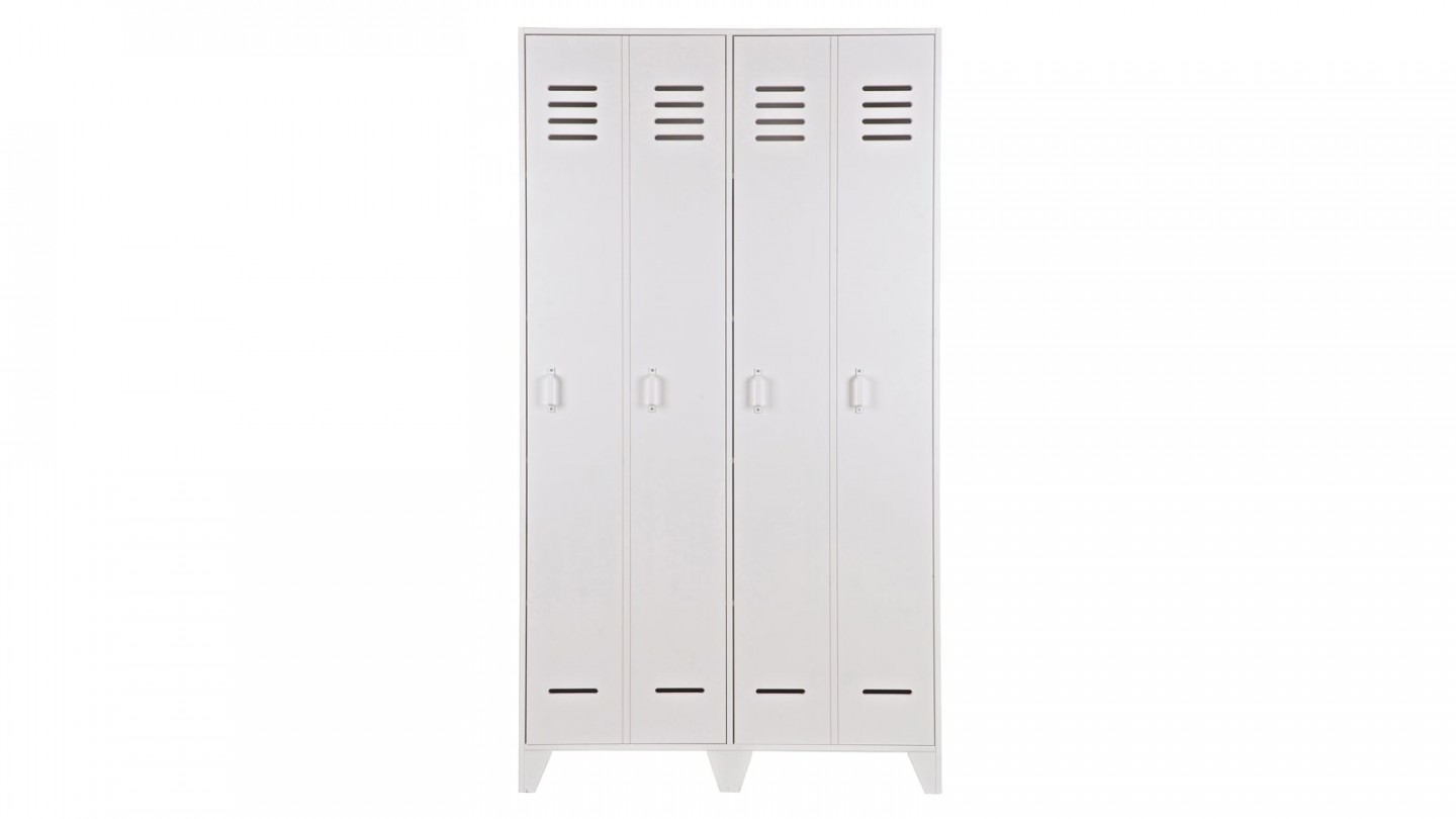 Vestiaire 2 portes droites en pin blanc – Collection Stijn