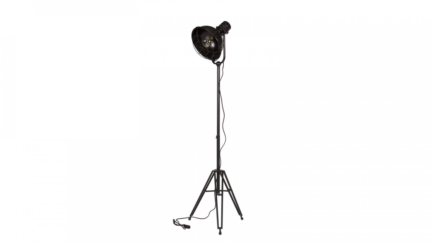 Tianga, lampe sur pied noir mat