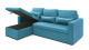 Canapé d'angle réversible convertible 3 places en velours bleu canard + coffre de rangement - Collection Lauren - ELLE DECO