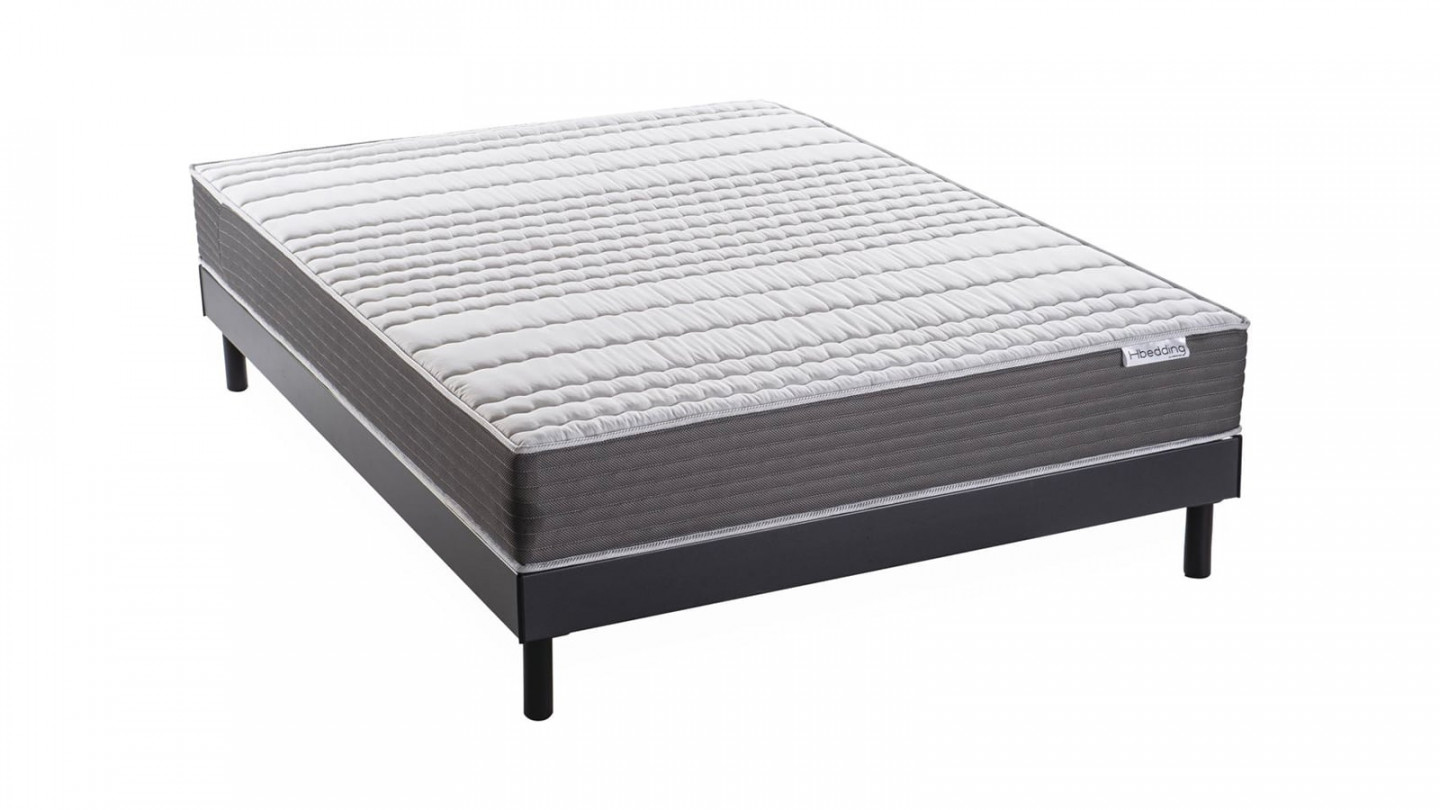 Ensemble matelas mémoire + sommier 140x190 Memo Supreme Hbedding - Mousse ergonomique et mousse effet mémoire de forme