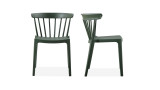 Lot de 2 chaises de jardin design en résine vert -Bliss - Woood