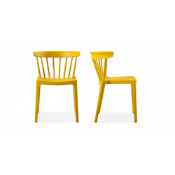 Lot de 2 chaises design en plastique ocre - Bliss - Woood