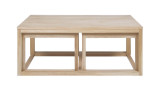 Lot de 3 tables gigognes en chêne clair 120x60x50 – Collection Cornus