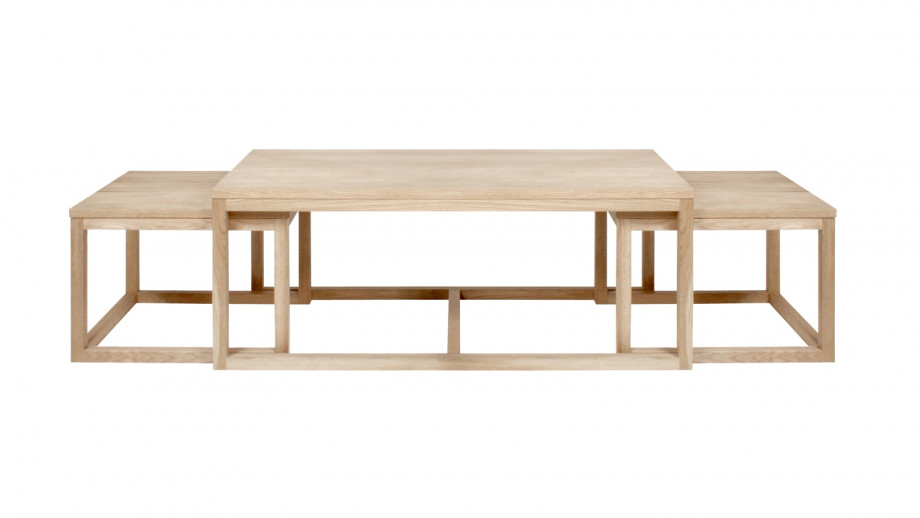 Table basse gigogne en chêne clair 120x60x50 – Collection Cornus
