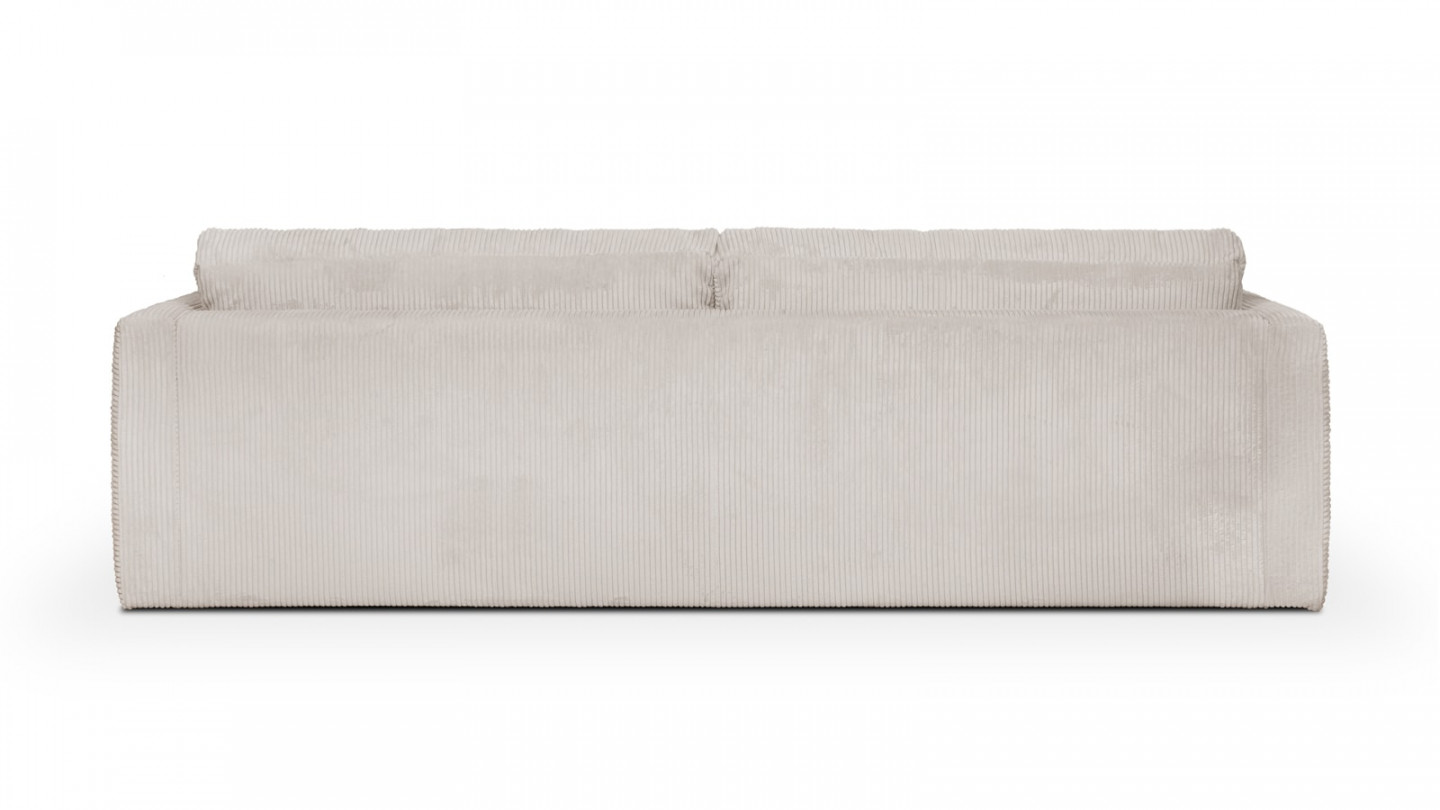 Canapé 3 places velours cotelé beige + 4 coussins - Collection Denver
