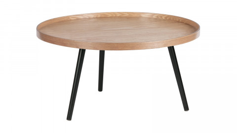 Table basse ronde en bois et piètement noir - Mesa - Woood