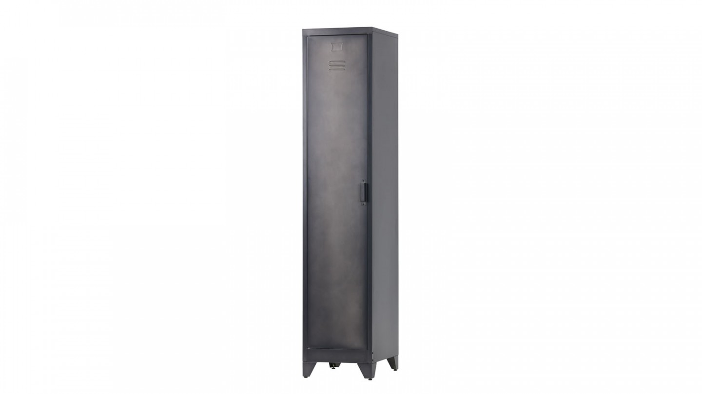 Armoire 1 porte en métal noir - Collection Cas