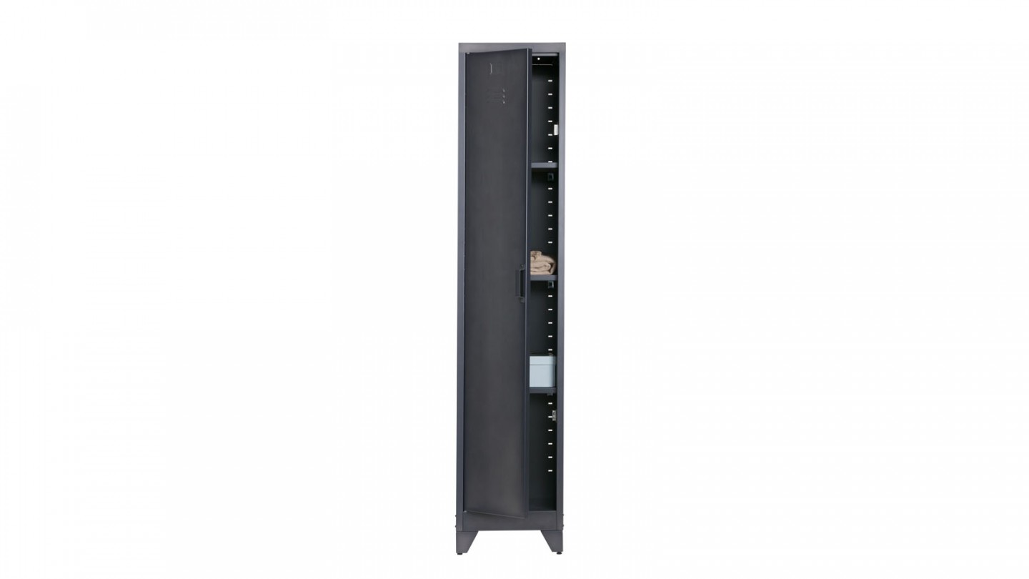 Armoire 1 porte en métal noir - Collection Cas