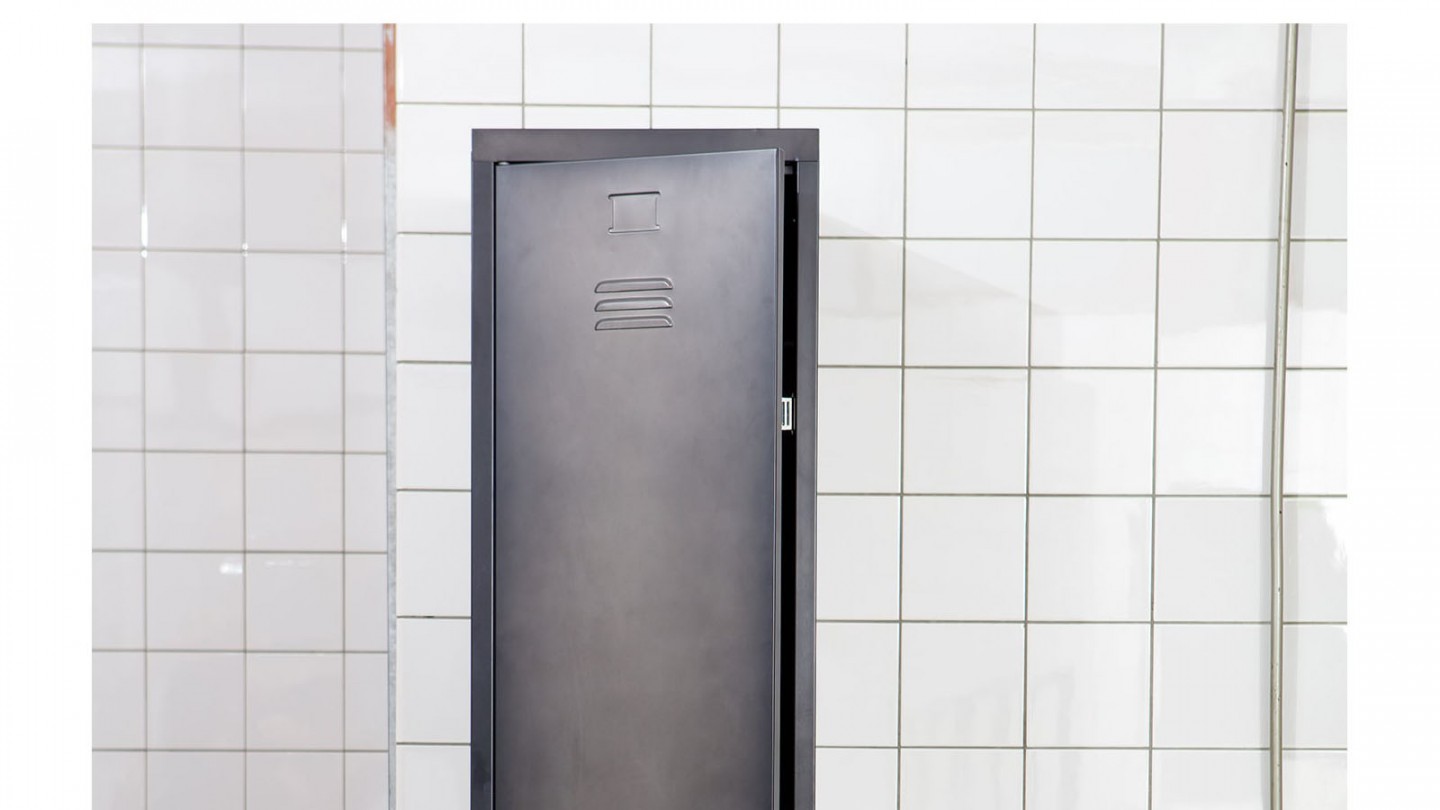 Armoire 1 porte en métal noir - Collection Cas