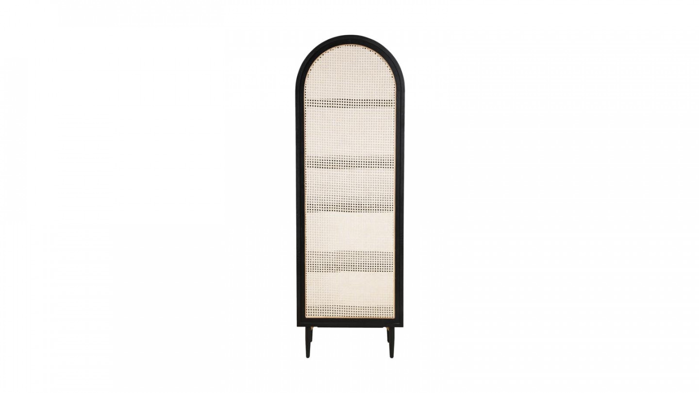 Etagère en cannage et chêne noir 190 cm - Exalt