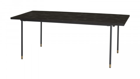 Table à manger noire 200x100cm pin vieilli