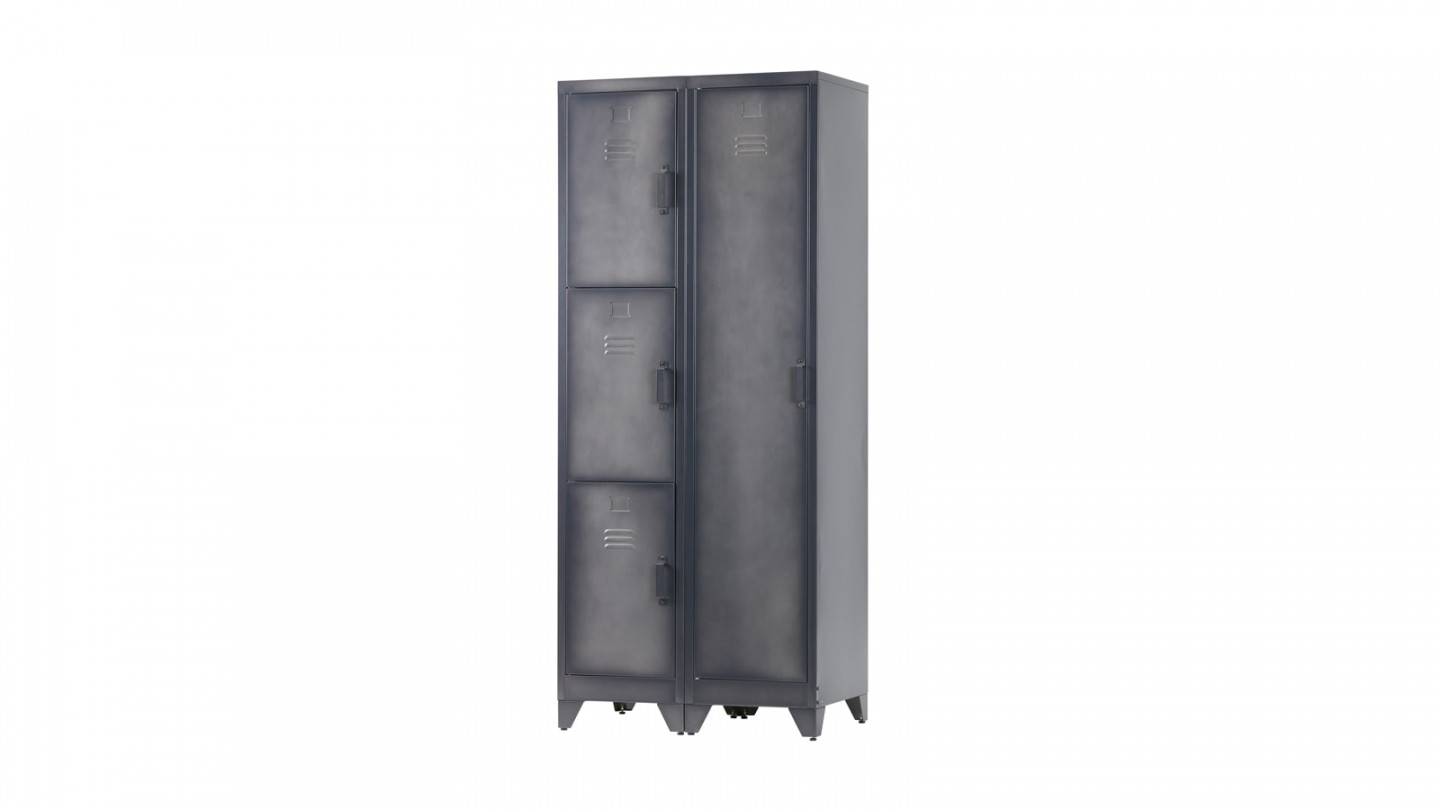 Armoire 3 portes en métal noir - Collection Cas
