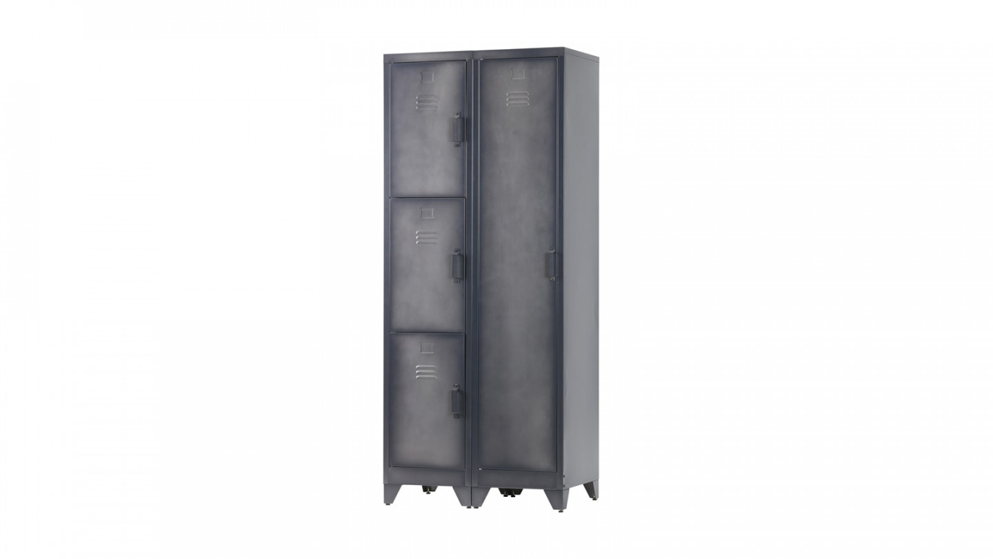 Armoire 1 porte en métal noir - Collection Cas