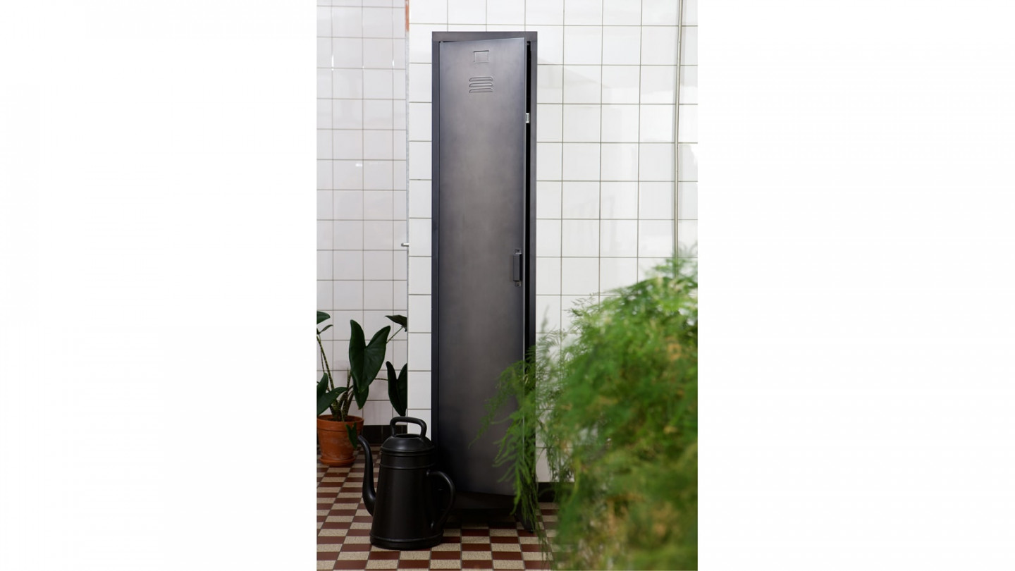 Armoire 1 porte en métal noir - Collection Cas