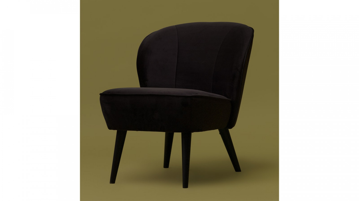 Fauteuil en velours anthracite - Collection Sara - Woood