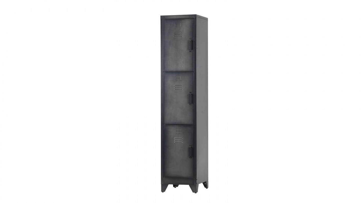 Armoire 3 portes en métal noir - Collection Cas