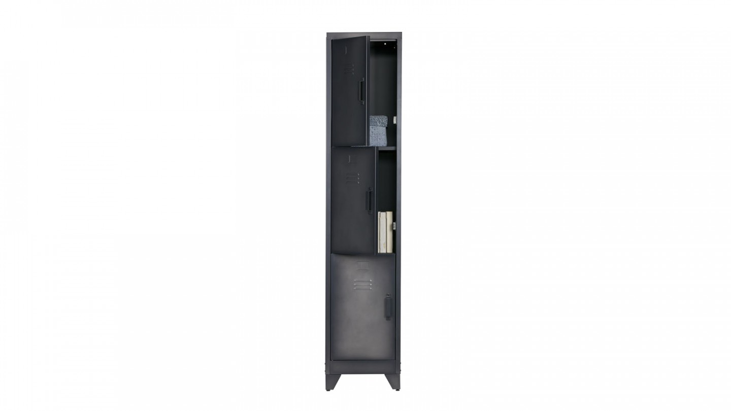 Armoire 3 portes en métal noir - Collection Cas