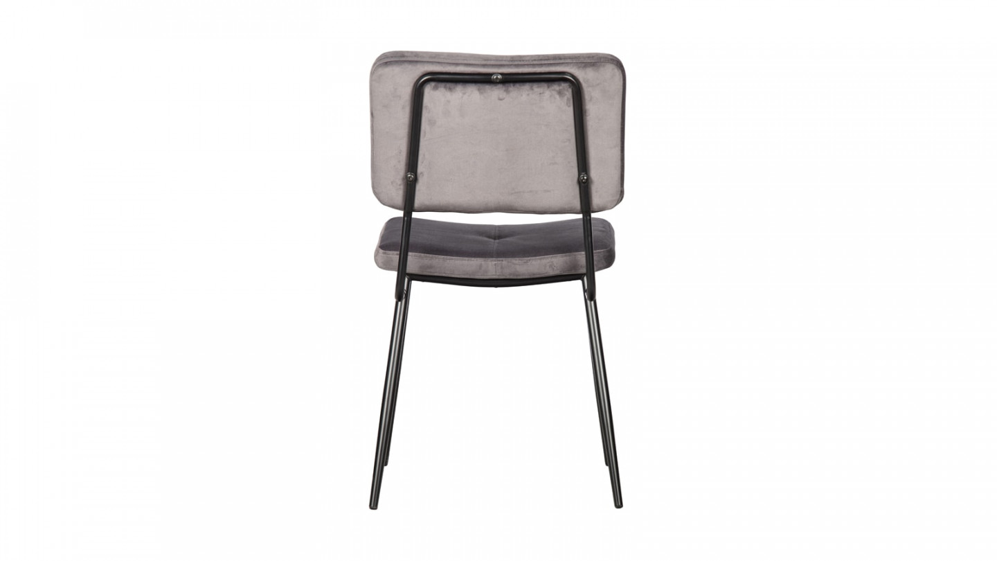 Lot de 2 chaises en velours anthracite - Collection Kaat - Woood