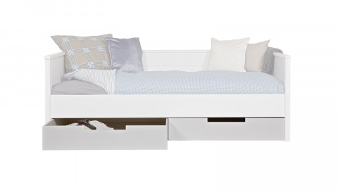 Lot de 2 tiroirs pour lit blanc en pin brossé – Collection Jade – Woood