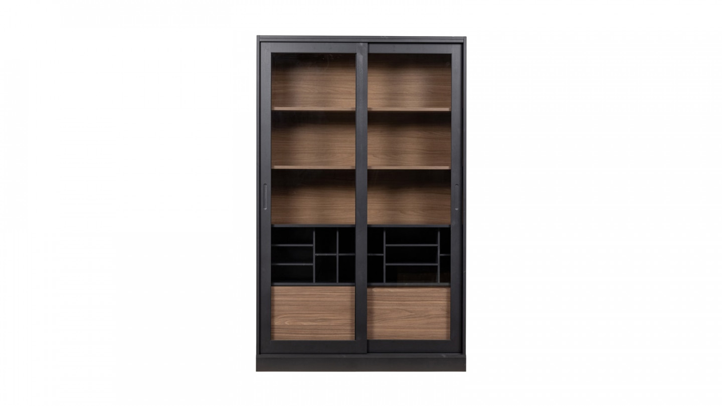 Vitrine 2 portes en bois noir - Collection James - Woood