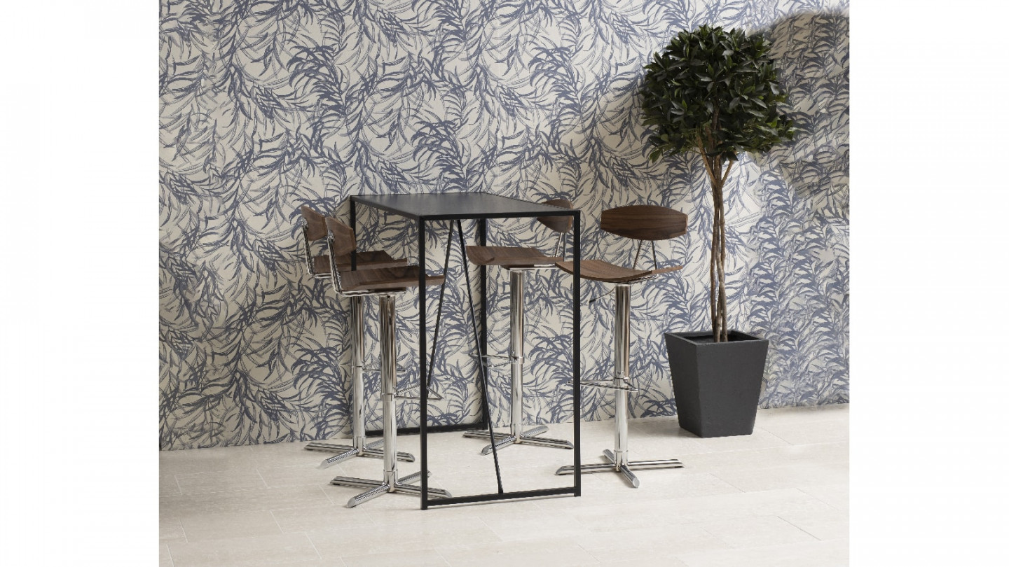 Tabouret de bar réglable en métal et noyer – Collection Blaise