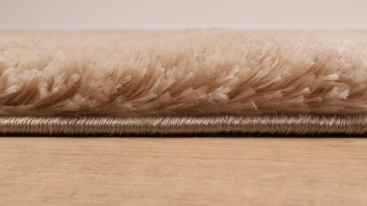Tapis à poils longs uni beige 120x160 cm - Oslo