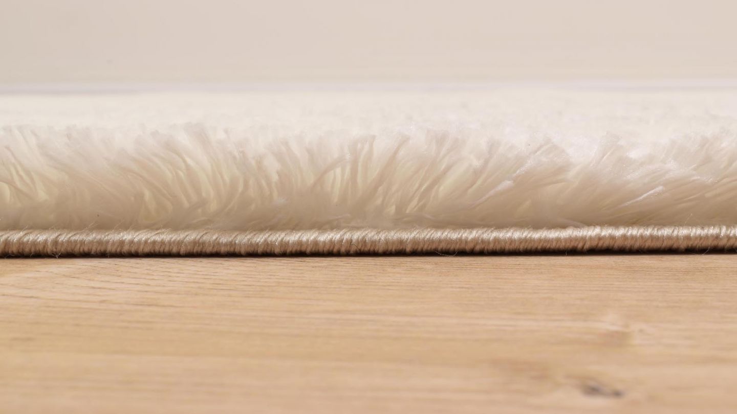 Tapis à poils longs uni blanc 120x160 cm - Oslo