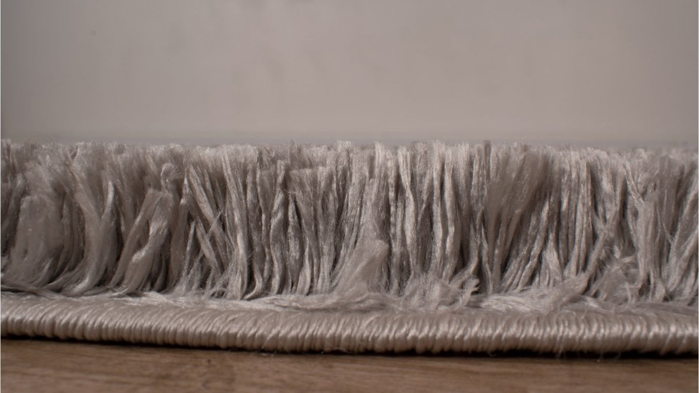 Tapis à poils longs uni taupe 67x180 cm - Oslo