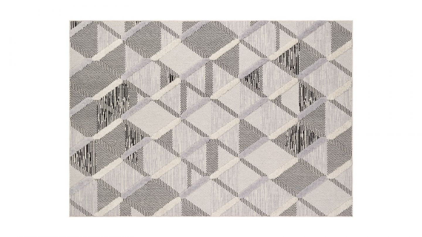 Tapis à motif géométrique anthracite 160x230 cm- Hoda