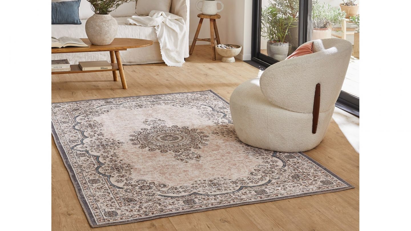 Primaflor Tapis Mumbai – Beige/Crème – 67x200 Cm – Tissé Plat 100% Polypropylène – Idéal Couloir Ou Chambre