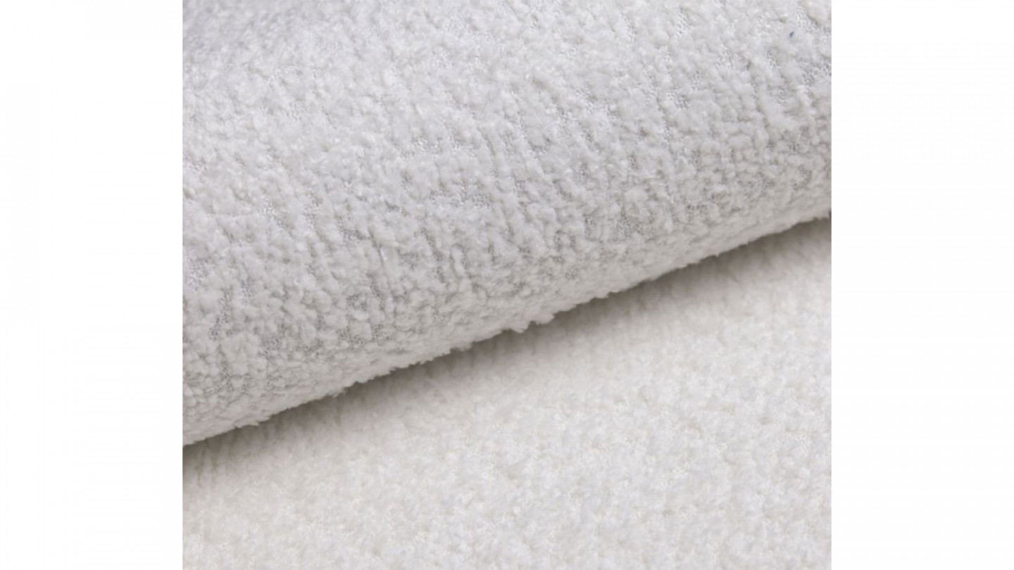 Canapé convertible 3 places avec coffre de rangement en tissu bouclette beige - Laria