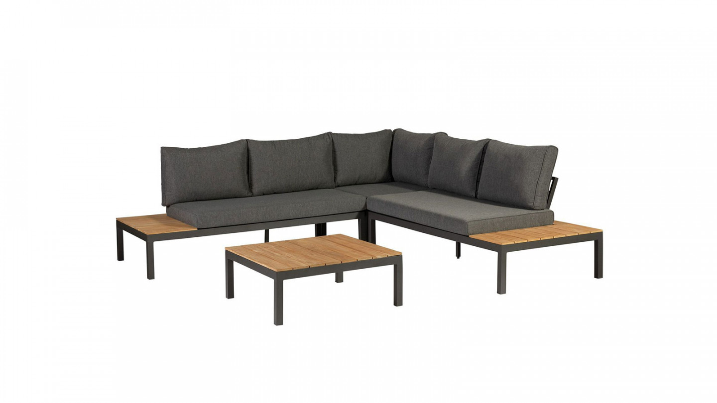 Salon de jardin d'angle en teck 5 places - La Vida